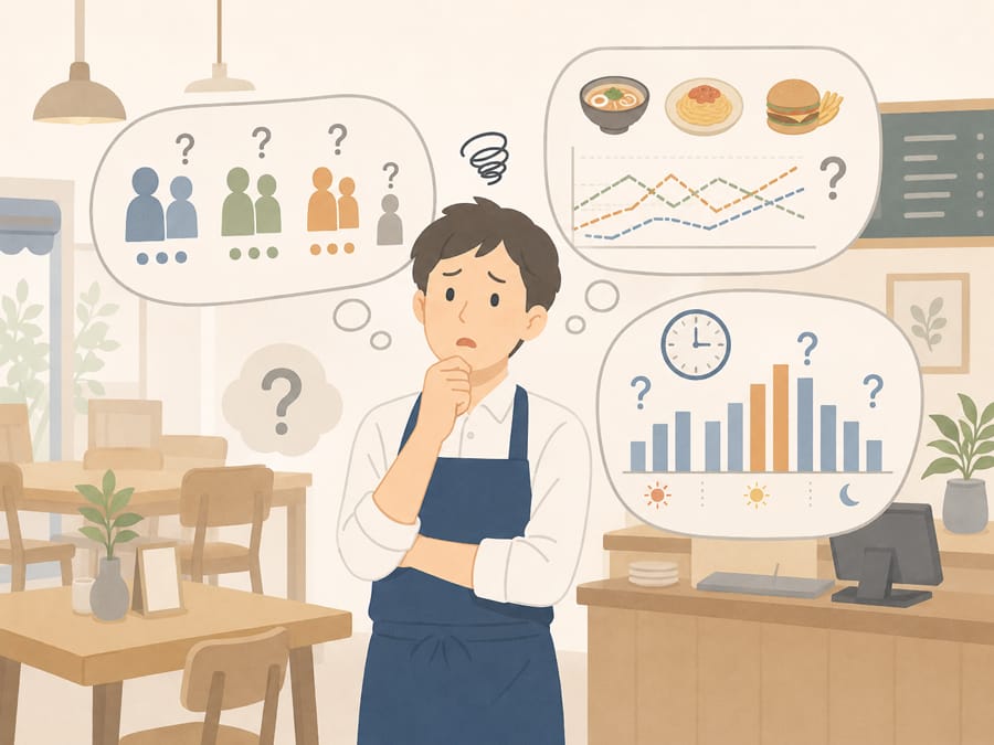 ピーク時に店内が混み、スタッフが対応に追われている