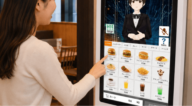 タッチパネルを操作するお客様