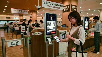 小売店のセルフレジ