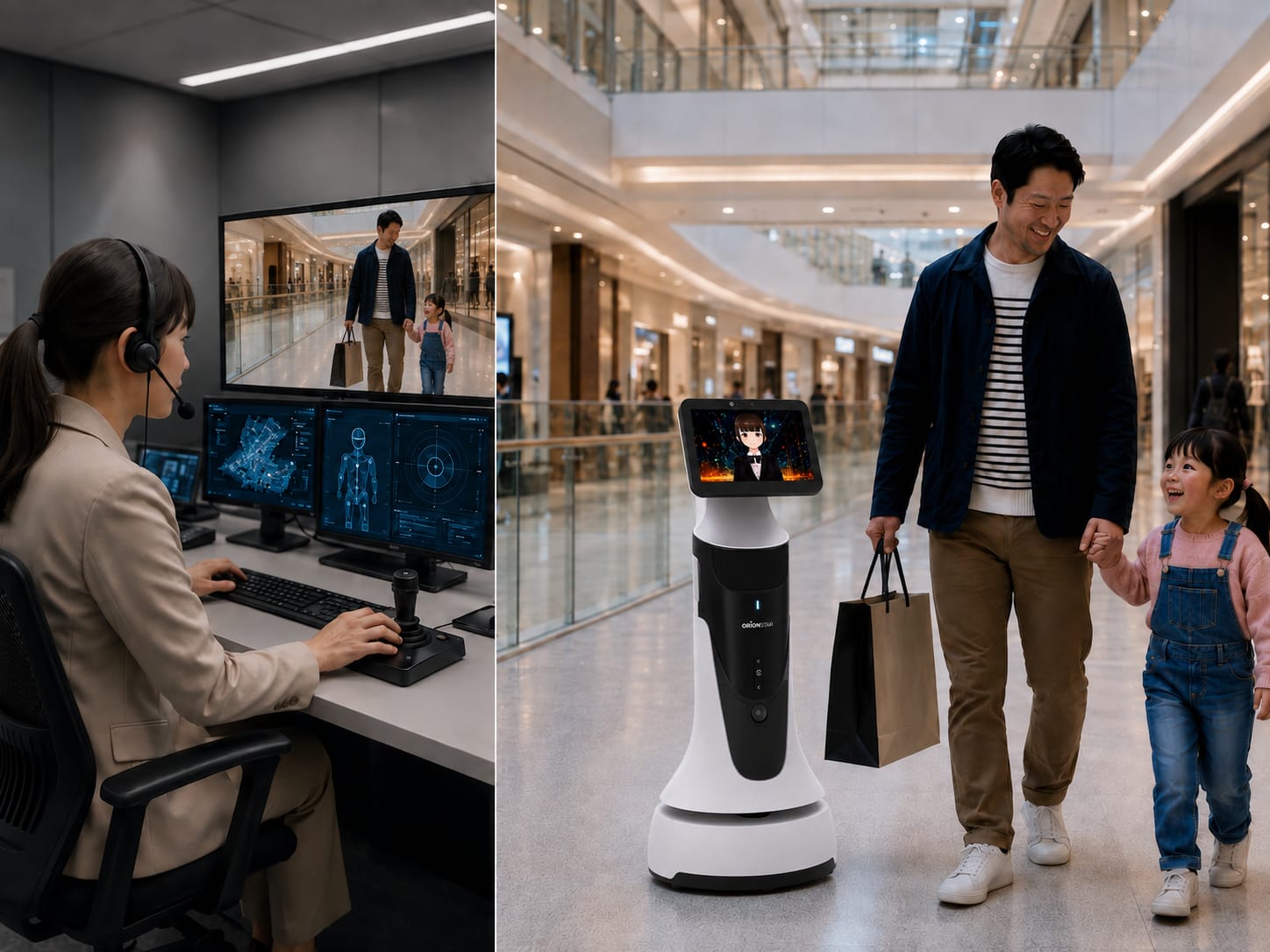 遠隔オペレーションでロボットを操作するスタッフ