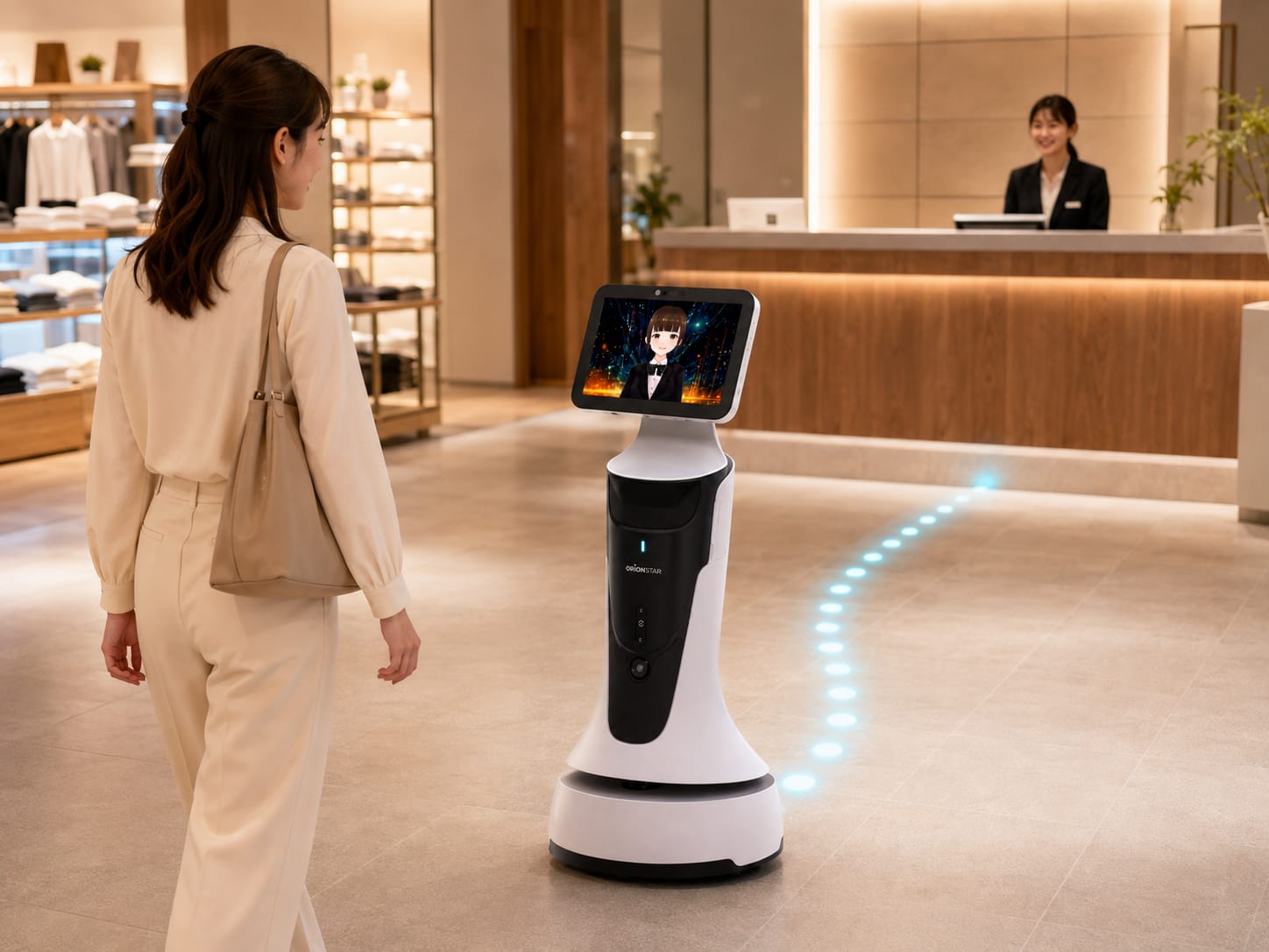 受付まで案内するロボット